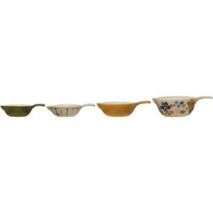 imageCreative CoOp HandPainted Stoneware Measuring Cups 6quot L x 4quot W x 3quot H Multicolor
