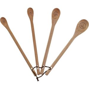 imageCreative CoOp Long Carved Beech Wood Measuring Spoons Natural Set of 4
