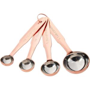 imageCreative CoOp Set of 4 Stainless Steel Measuring Spoons in Copper Finish