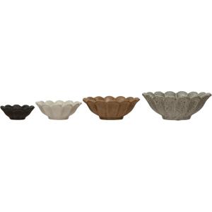 imageCreative CoOp Stoneware Flower Bowls 6quot L x 6quot W x 3quot H MulticolorFloral