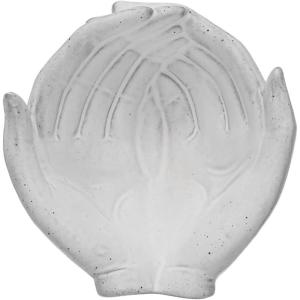 imageCreative CoOp Stoneware Hands Reactive Glaze Bowl 5quot L x 5quot W x 2quot H White