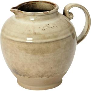 imageCreative CoOp Stoneware Reactive Glaze Pitcher 8quot L x 7quot W x 7quot H GreigePitcher