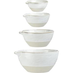 imageCreative CoOp Stoneware White Batter Bowls Set of 4