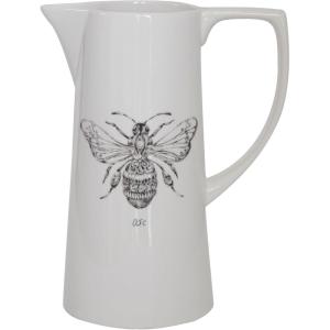 imageCreative CoOp White Ceramic Pitcher with Bee Image
