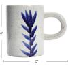 imageCreative CoOp Bloomingville Creative CoOp Hand Painted Stoneware Mug with Flower Design Antique Blue and White Reactive Glaze Set of 4 5quot L x 3quot W x 4quot H DF6578SETMug