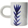 imageCreative CoOp Bloomingville Creative CoOp Hand Painted Stoneware Mug with Flower Design Antique Blue and White Reactive Glaze Set of 4 5quot L x 3quot W x 4quot H DF6578SETMug