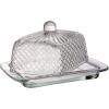 imageCreative CoOp Clear Embossed Rectangular Reclaimed Glass Butter Dish Medium