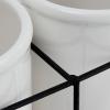 imageCreative CoOp Farmhouse Ceramic Metal Holder Grey and White CrocksWhite