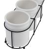 imageCreative CoOp Farmhouse Ceramic Metal Holder Grey and White CrocksWhite