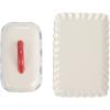 imageCreative CoOp HandPainted Stoneware Butter Dish with Scalloped Edge White Red and Blue Medium Multi