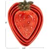 imageCreative CoOp HandPainted Strawberry Stoneware Measuring Cups Red and White Set of 4