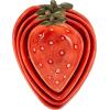 imageCreative CoOp HandPainted Strawberry Stoneware Measuring Cups Red and White Set of 4
