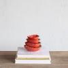 imageCreative CoOp HandPainted Strawberry Stoneware Measuring Cups Red and White Set of 4