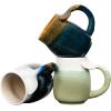 imageCreative CoOp Large Multicolor Stoneware Mugs with Ribbed Sides Set of 4 ColorsWhaleTail Handle