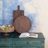 imageCreative CoOp Mango Wood CheeseCutting Board with Handle Walnut Finish