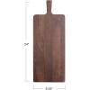 imageCreative CoOp Mango Wood CheeseCutting Board with Handle Walnut Finish