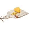 imageCreative CoOp Marble Cheese and Cutting Board with Handle Leather Tie and Canape Knife Buff Set of 2