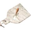 imageCreative CoOp Marble Cheese and Cutting Board with Handle Leather Tie and Canape Knife Buff Set of 2