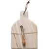 imageCreative CoOp Marble Cheese and Cutting Board with Handle Leather Tie and Canape Knife Buff Set of 2