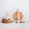 imageCreative CoOp Marble and Mango Wood Cheese Board Set with Knife Multicolor Medium Multi