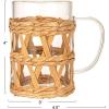 imageCreative CoOp Round Glass Mug with Woven Sleeve Natural Set of 12