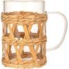 imageCreative CoOp Round Glass Mug with Woven Sleeve Natural Set of 12