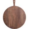 imageCreative CoOp Round Mango Wood CheeseCutting Board with Handle Walnut Finish