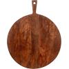imageCreative CoOp Round Mango Wood CheeseCutting Board with Handle Walnut Finish