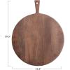 imageCreative CoOp Round Mango Wood CheeseCutting Board with Handle Walnut Finish