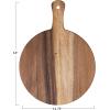 imageCreative CoOp Round Small Suar Wood Cutting Board with Handle Natural