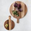 imageCreative CoOp Round Small Suar Wood Cutting Board with Handle Natural