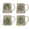 imageCreative CoOp Stoneware Debossed Leaf Reactive Crackle Glaze 4 Styles Mug Set 5quot L x 4quot W x 4quot H Multicolor