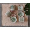 imageCreative CoOp Stoneware Debossed Leaf Reactive Crackle Glaze 4 Styles Mug Set 5quot L x 4quot W x 4quot H Multicolor