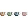 imageCreative CoOp Stoneware Mug Set with Checkered Patterns Multicolor Set of 4
