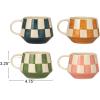 imageCreative CoOp Stoneware Mug Set with Checkered Patterns Multicolor Set of 4