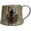 imageCreative CoOp Stoneware Mug Set with Insect and Bird Designs Multicolor Set of 4