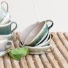 imageCreative CoOp Stoneware Mug Set with Various Colors and Low Height Multicolor Set of 4