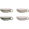 imageCreative CoOp Stoneware Mug Set with Various Colors and Low Height Multicolor Set of 4