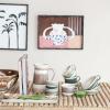 imageCreative CoOp Stoneware Mug Set with Various Colors and Low Height Multicolor Set of 4