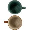 imageCreative CoOp Stoneware Mug with Botanical Design Orange and Green Set of 2