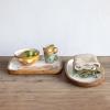 imageCreative CoOp Stoneware Mug with Botanical Design Orange and Green Set of 2