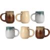 imageCreative CoOp Stoneware Mug with Whale Tail Handle and Small Dots Multicolor Set of 6