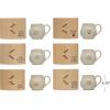 imageCreative CoOp Stoneware Mug with Wood Gift Box and Saying Set of 6
