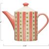 imageCreative CoOp Stoneware Painted Design and Strainer Multicolor Teapot Multi