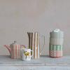 imageCreative CoOp Stoneware Painted Design and Strainer Multicolor Teapot Multi