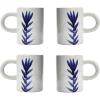 imageCreative CoOp Bloomingville Creative CoOp Hand Painted Stoneware Mug with Flower Design Antique Blue and White Reactive Glaze Set of 4 5quot L x 3quot W x 4quot H DF6578SETMug