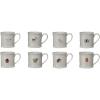 imageCreative CoOp Eclectic Fauna Stoneware Mug Multicolor Set of 8