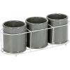imageCreative CoOp Farmhouse Ceramic Metal Holder Grey and White CrocksGray
