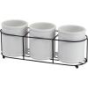 imageCreative CoOp Farmhouse Ceramic Metal Holder Grey and White CrocksWhite