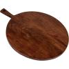 imageCreative CoOp Round Mango Wood CheeseCutting Board with Handle Walnut Finish